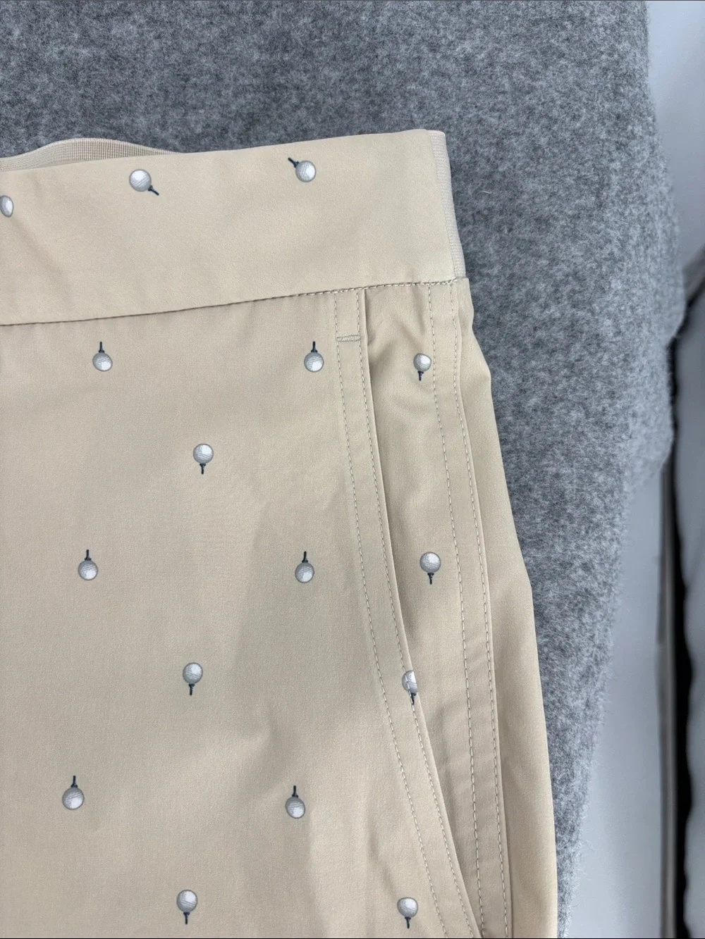 Walter Hagen P11 E waist retro golfball khaki cooling 4way stretch shorts NWT 42